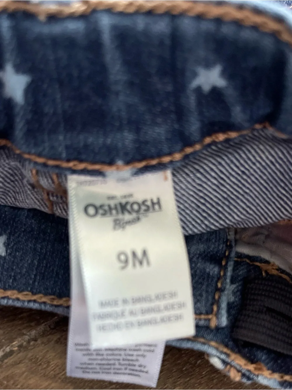 OshKosh B'gosh Star-Print Patriotic Denim Shorts Size 9M
